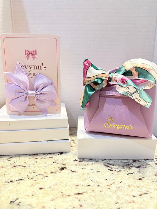 Lavender Dreams Bow & Mini Handbag Set