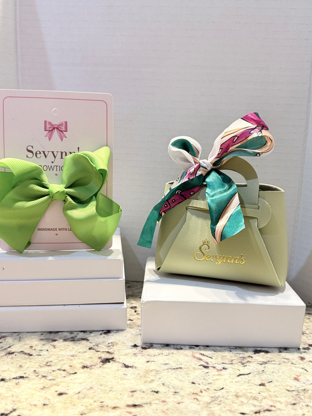 Mint Princess Bow & Mini Handbag Set