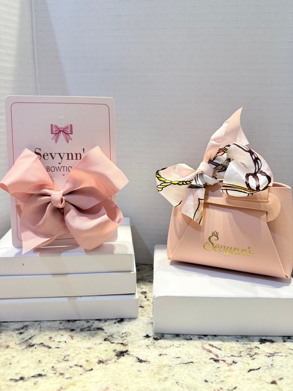Blush Princess Bow & Mini Handbag Set